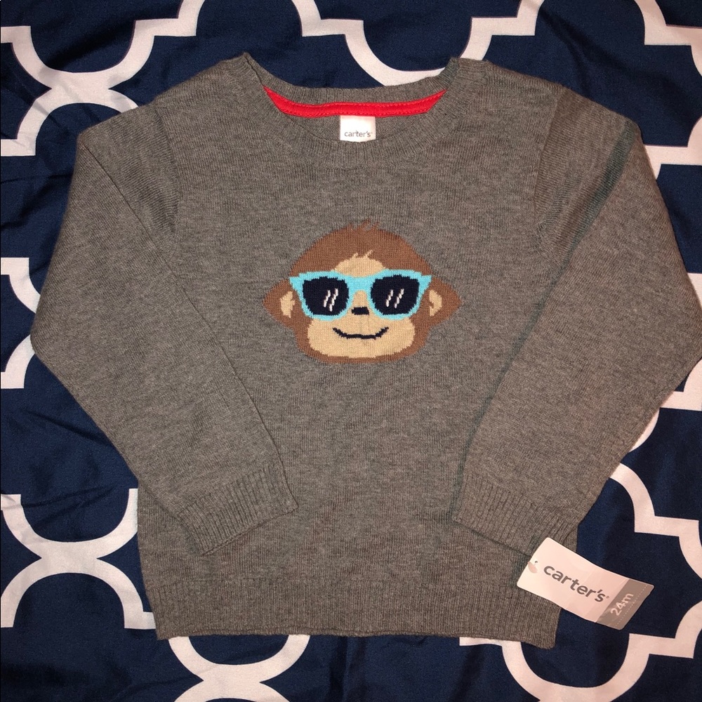 New Grey Carter’s monkey sweater